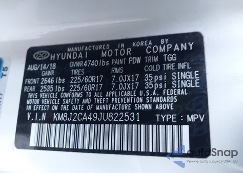 2018 Hyundai Tucson Se from USA, damaged, VIN KM8J2CA49JU822531
